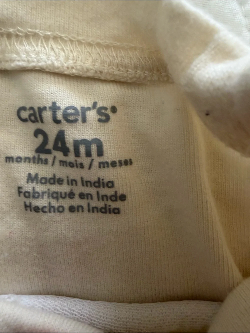Carter's Cream Infant Bodysuit with Blue Label Print